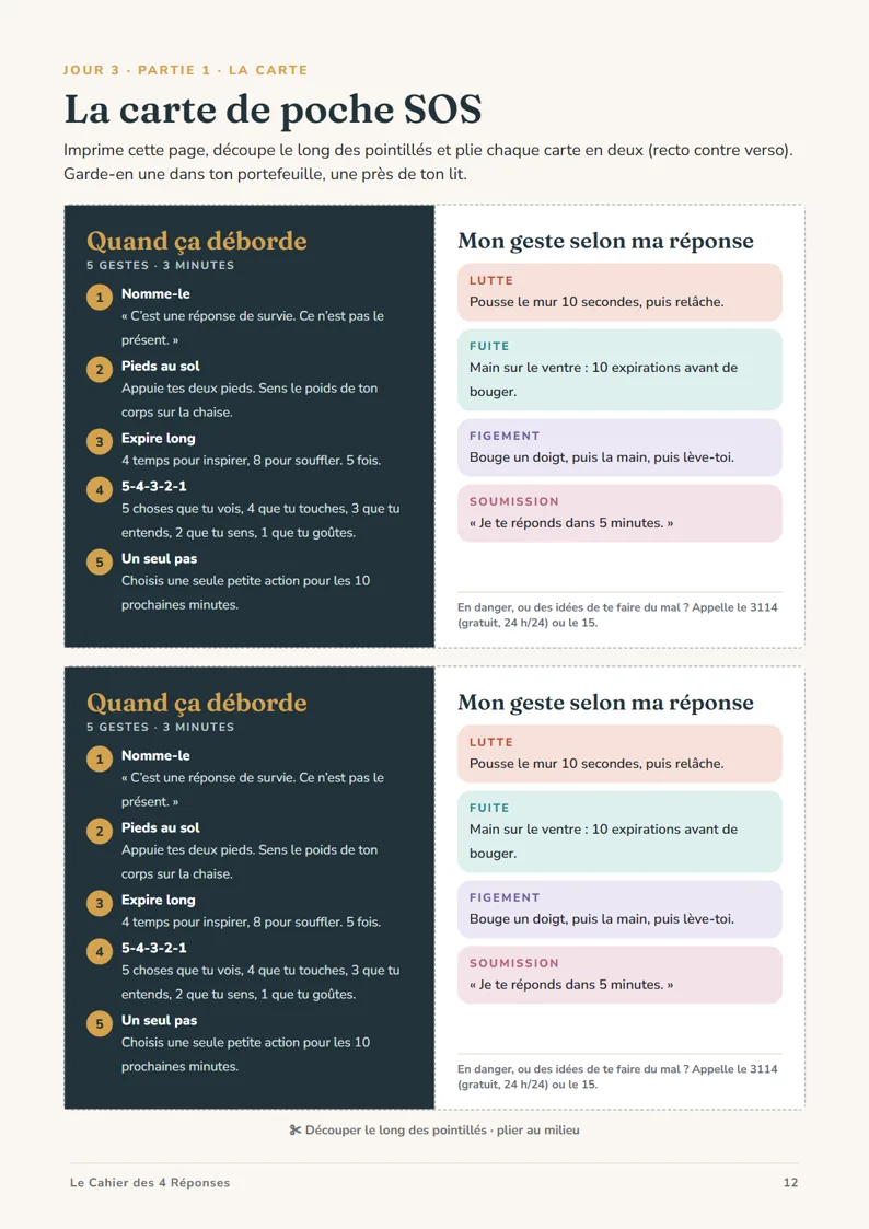 La carte de poche SOS